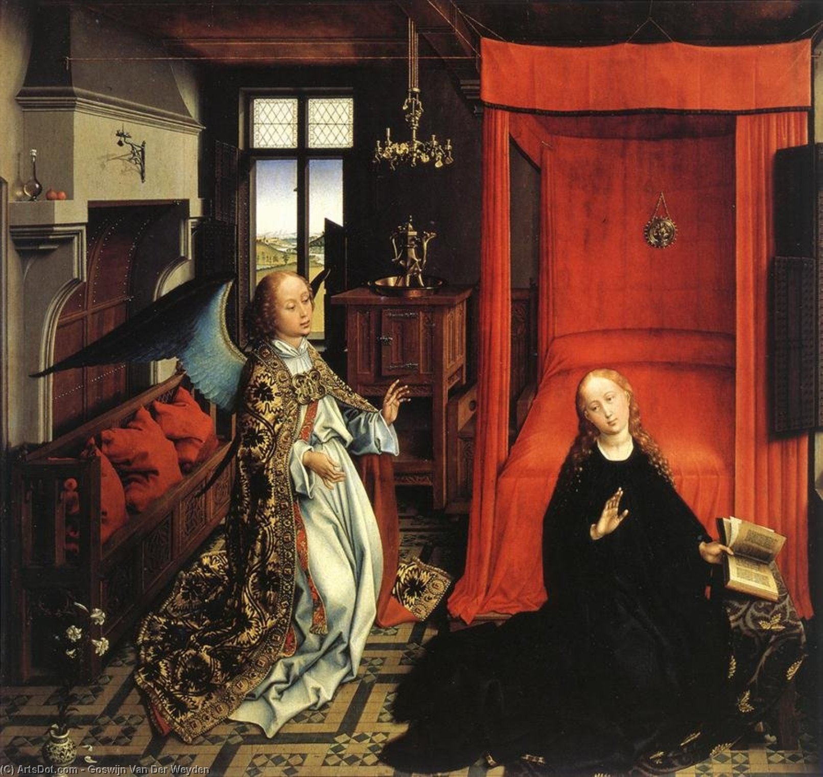 WikiOO.org – 美術百科全書 - 繪畫，作品 Goswijn Van Der Weyden - 报喜