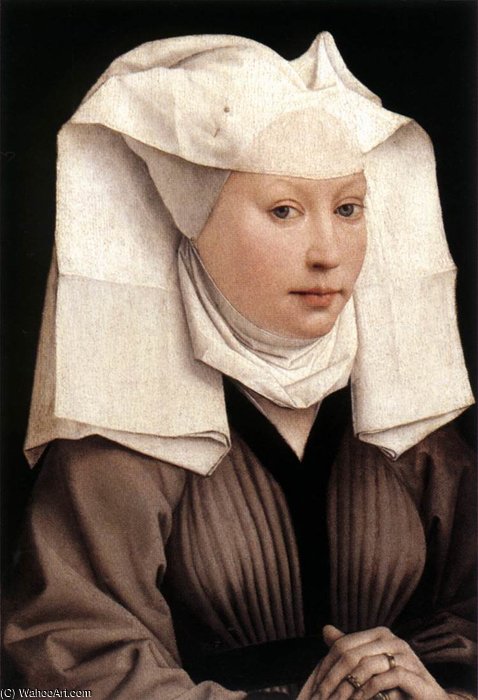 WikiOO.org – 美術百科全書 - 繪畫，作品 Goswijn Van Der Weyden - 女士佩戴纱布头饰