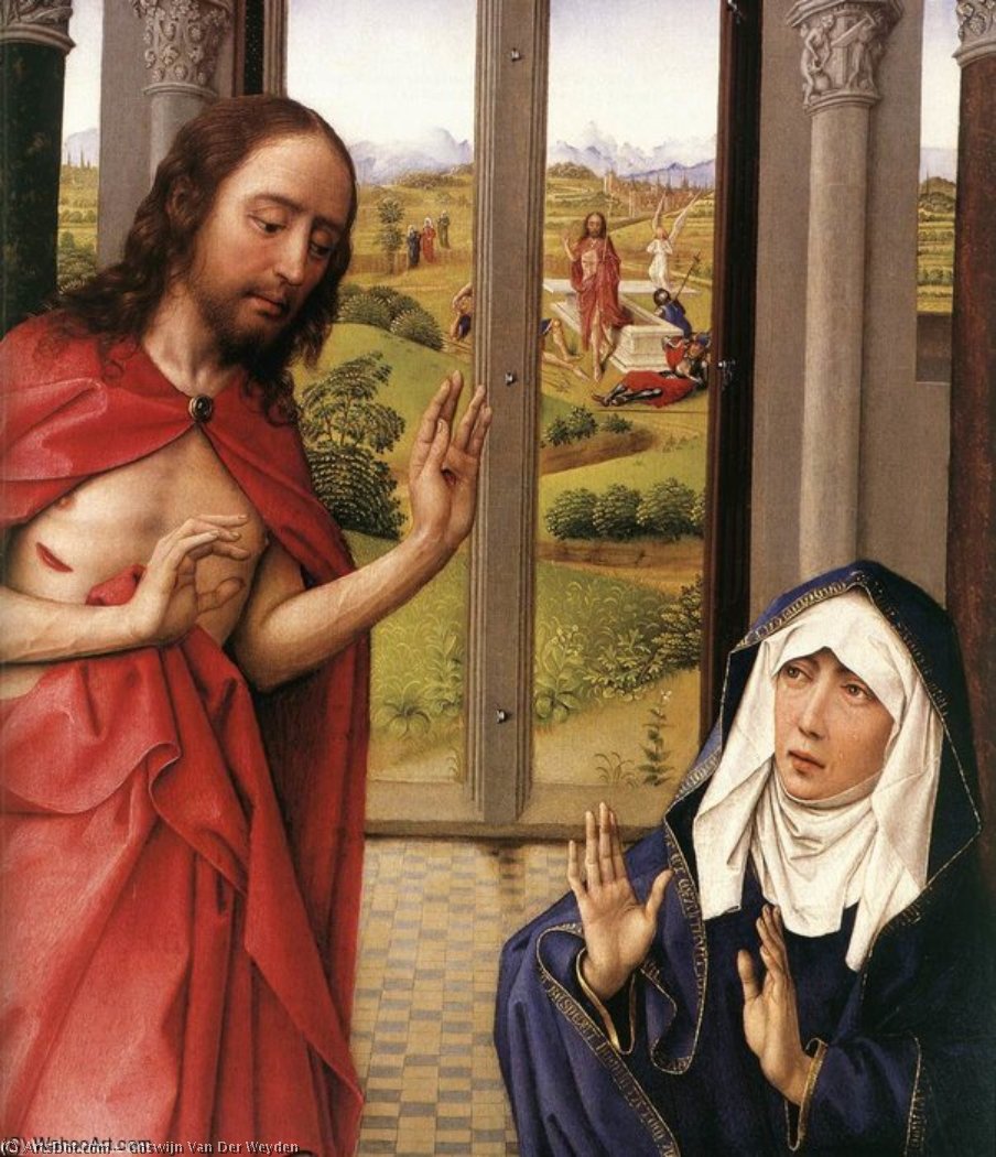Wikioo.org – L'Enciclopedia delle Belle Arti - Pittura, Opere di Goswijn Van Der Weyden - Miraflores Pala a destra  pannello  particolare