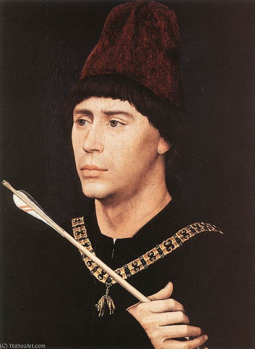 Wikioo.org – La Enciclopedia de las Bellas Artes - Pintura, Obras de arte de Goswijn Van Der Weyden - Retrato de Antonio de Borgoña