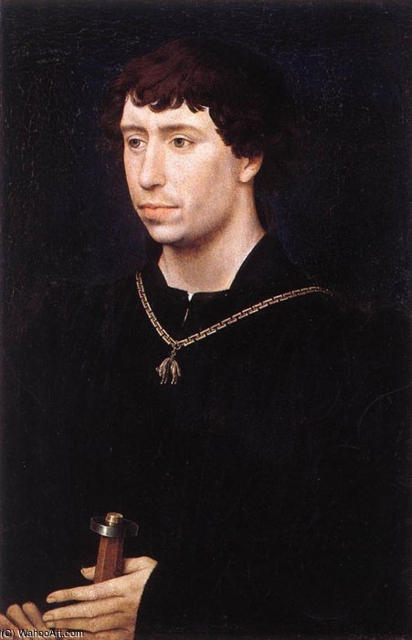 Wikioo.org - The Encyclopedia of Fine Arts - Painting, Artwork by Goswijn Van Der Weyden - Portrait of Charles the Bold c.1460