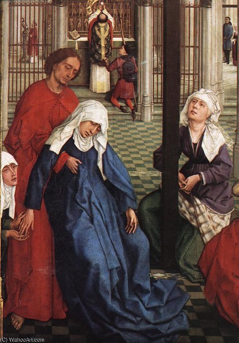 Wikioo.org – L'Enciclopedia delle Belle Arti - Pittura, Opere di Goswijn Van Der Weyden - Sette Sacramenti (pannello centrale) dettaglio