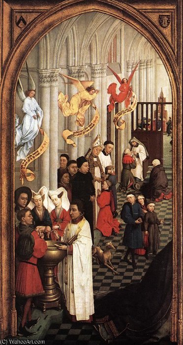 WikiOO.org - Encyclopedia of Fine Arts - Malba, Artwork Goswijn Van Der Weyden - Seven Sacraments (left wing)