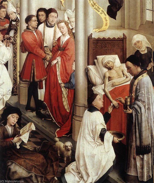 Wikioo.org - The Encyclopedia of Fine Arts - Painting, Artwork by Goswijn Van Der Weyden - Seven Sacraments (right wing) detail