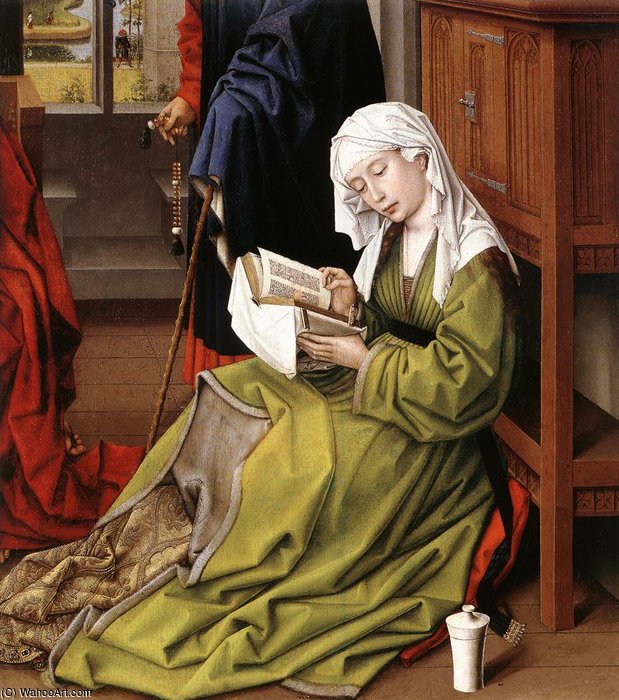 WikiOO.org - Encyclopedia of Fine Arts - Målning, konstverk Goswijn Van Der Weyden - The magdalene reading