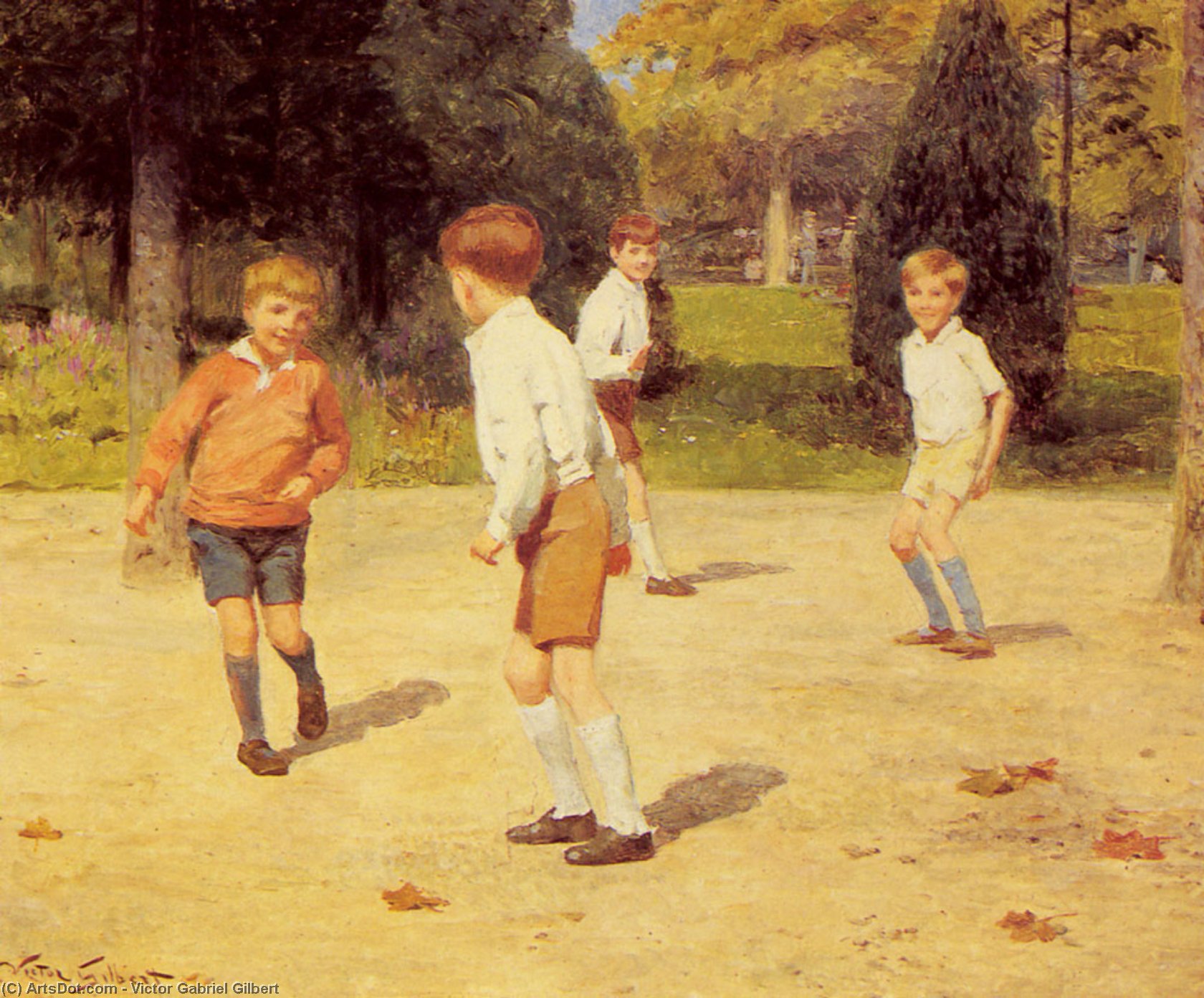 Wikioo.org - The Encyclopedia of Fine Arts - Painting, Artwork by Victor Gabriel Gilbert - Boys playing