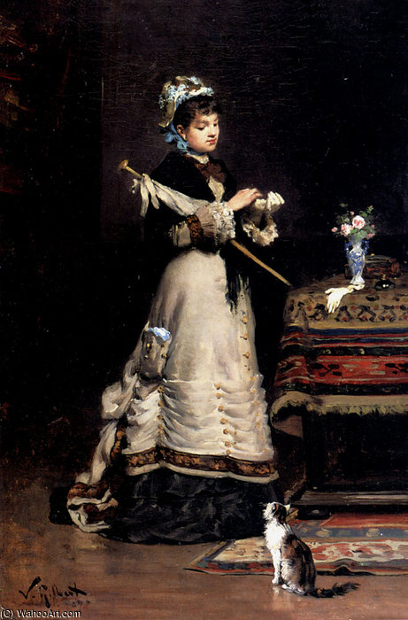 Wikioo.org - The Encyclopedia of Fine Arts - Painting, Artwork by Victor Gabriel Gilbert - After the visit