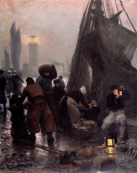WikiOO.org - Encyclopedia of Fine Arts - Maleri, Artwork Victor Gabriel Gilbert - Preparing for departure london