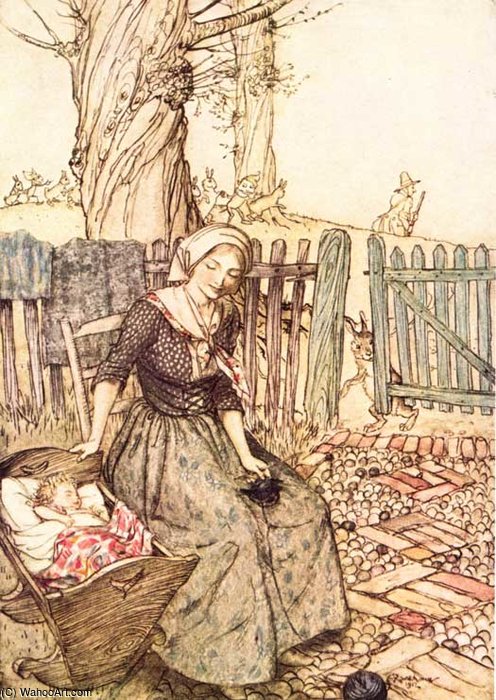 Wikioo.org - The Encyclopedia of Fine Arts - Painting, Artwork by Arthur Rackham - Baby bunting