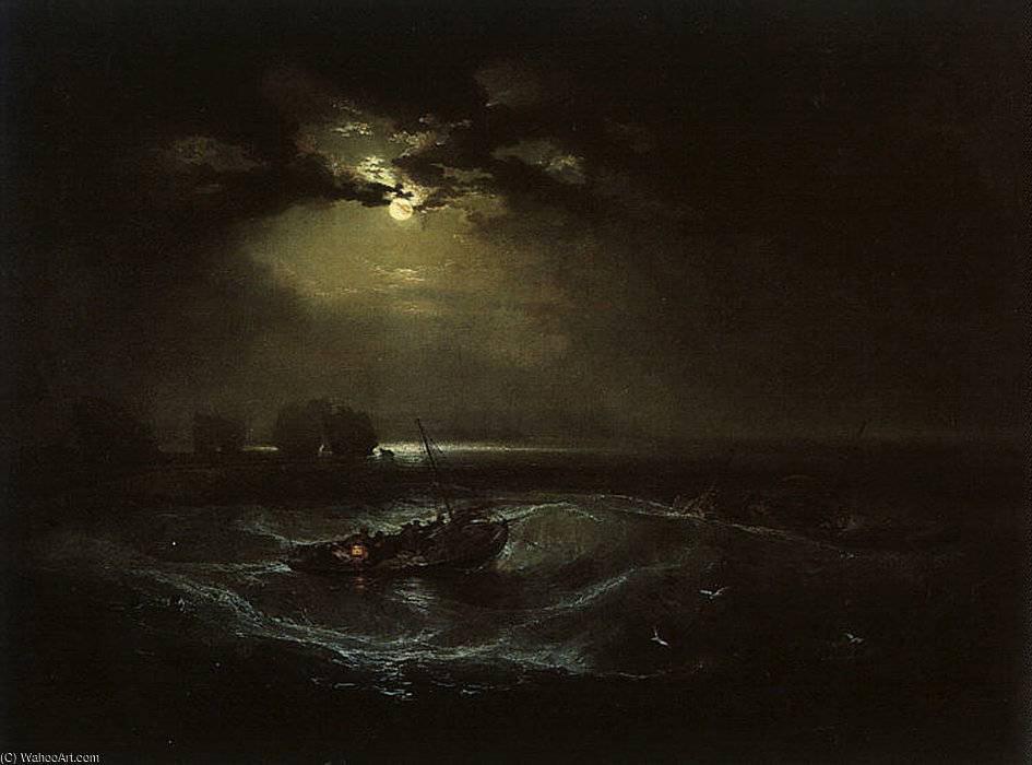 WikiOO.org - Енциклопедия за изящни изкуства - Живопис, Произведения на изкуството William Turner - Fishermen at Sea (The Cholmeley Sea Piece)