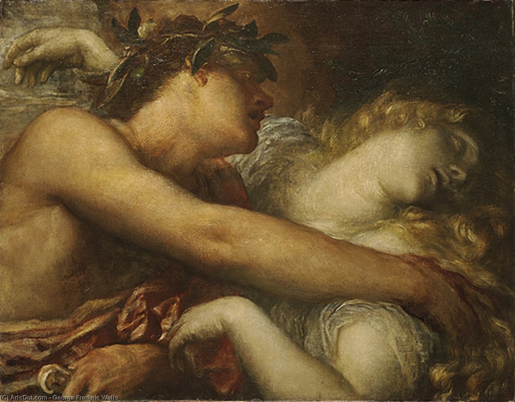 Wikioo.org - The Encyclopedia of Fine Arts - Painting, Artwork by George Frederic Watts - Orpheus and Eurydice