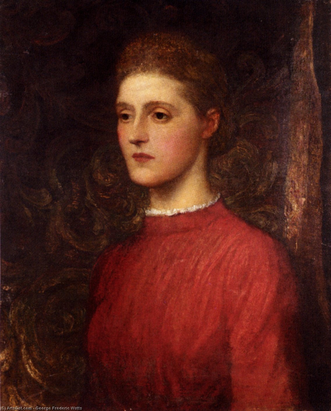 Wikioo.org - The Encyclopedia of Fine Arts - Painting, Artwork by George Frederic Watts - Portrait Of A Lady