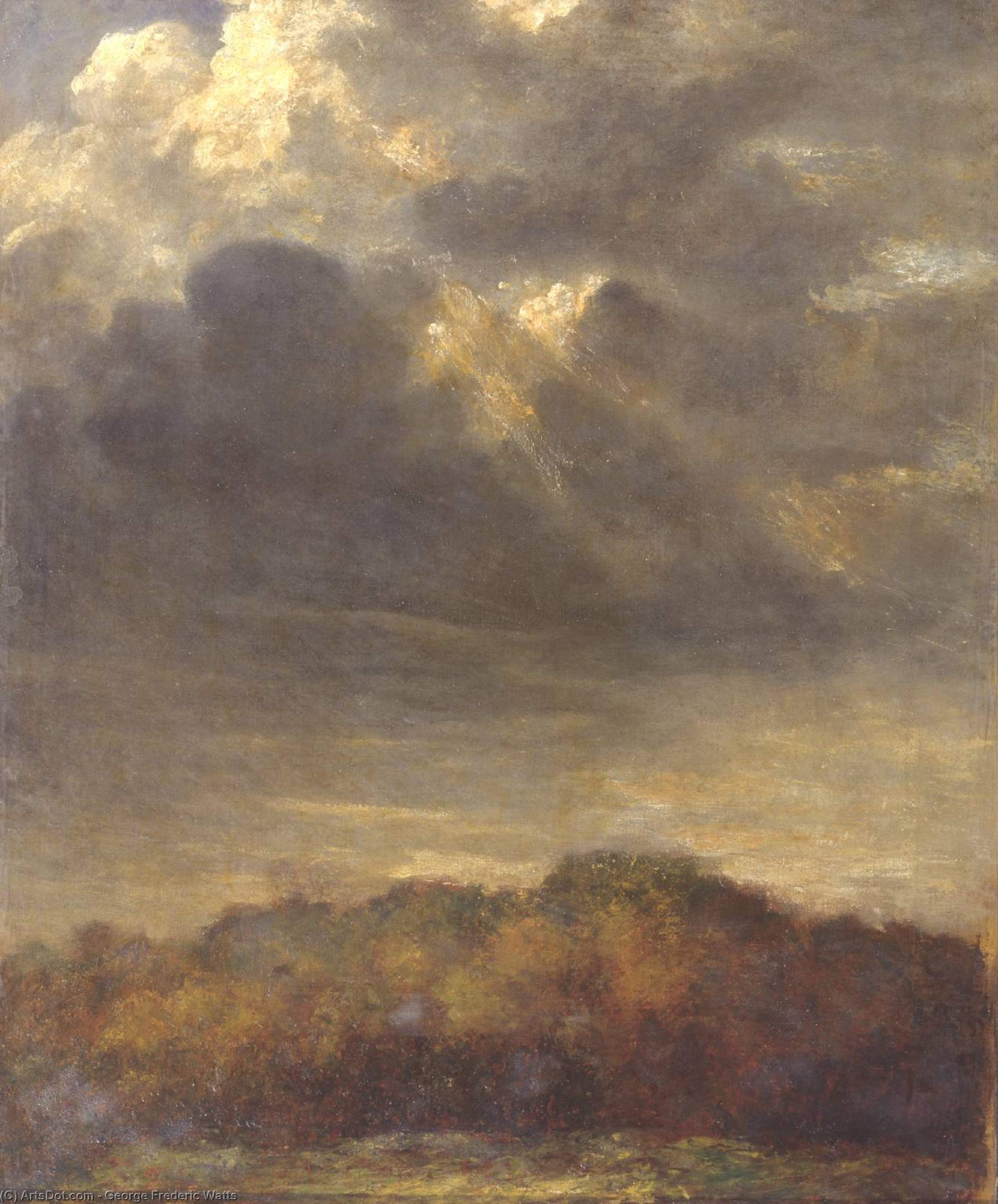 Wikioo.org - The Encyclopedia of Fine Arts - Painting, Artwork by George Frederic Watts - Study of Clouds