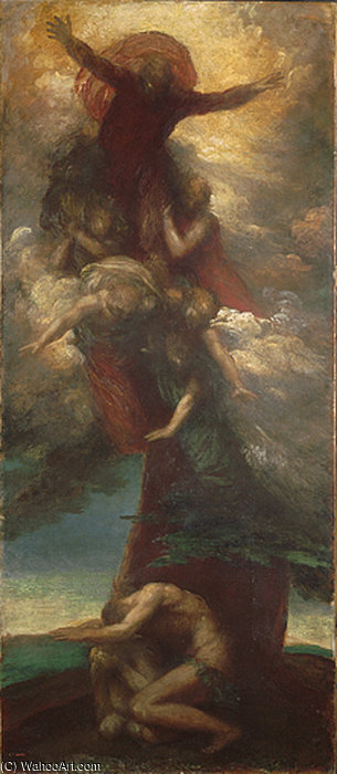 WikiOO.org - Encyclopedia of Fine Arts - Maleri, Artwork George Frederic Watts - The Denunciation of Adam and Eve