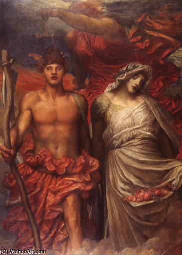 Wikioo.org - The Encyclopedia of Fine Arts - Painting, Artwork by George Frederic Watts - Time Death and Judgement