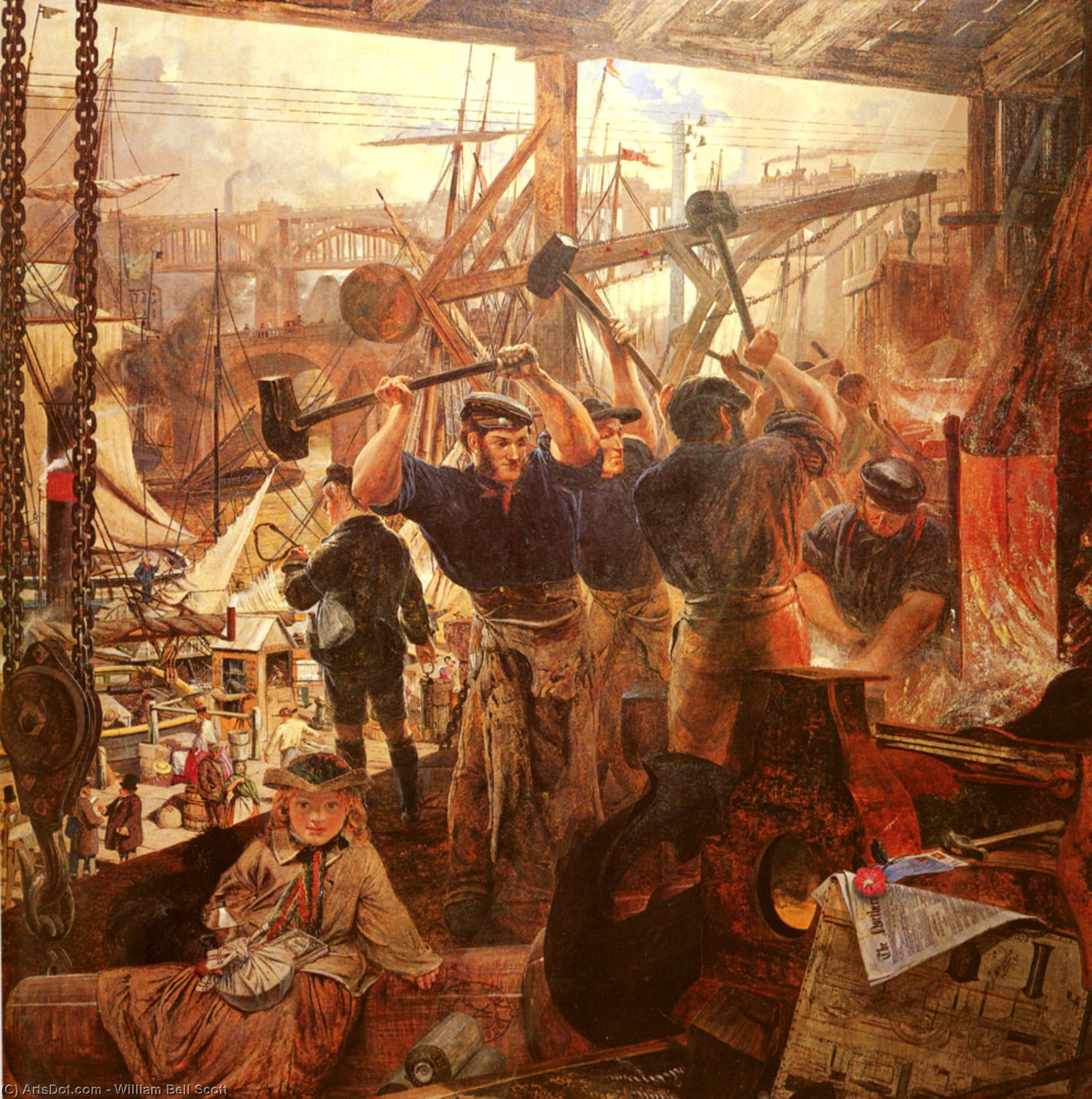 Wikioo.org - The Encyclopedia of Fine Arts - Painting, Artwork by William Bell Scott - Iron and coal