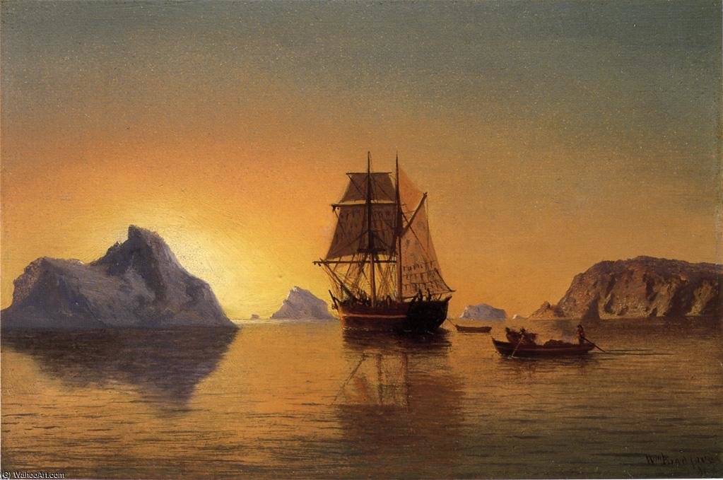 Wikioo.org - สารานุกรมวิจิตรศิลป์ - จิตรกรรม William Bradford - An arctic scene