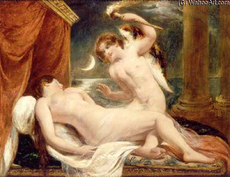 Wikioo.org – La Enciclopedia de las Bellas Artes - Pintura, Obras de arte de William Etty - Cupido y Psique