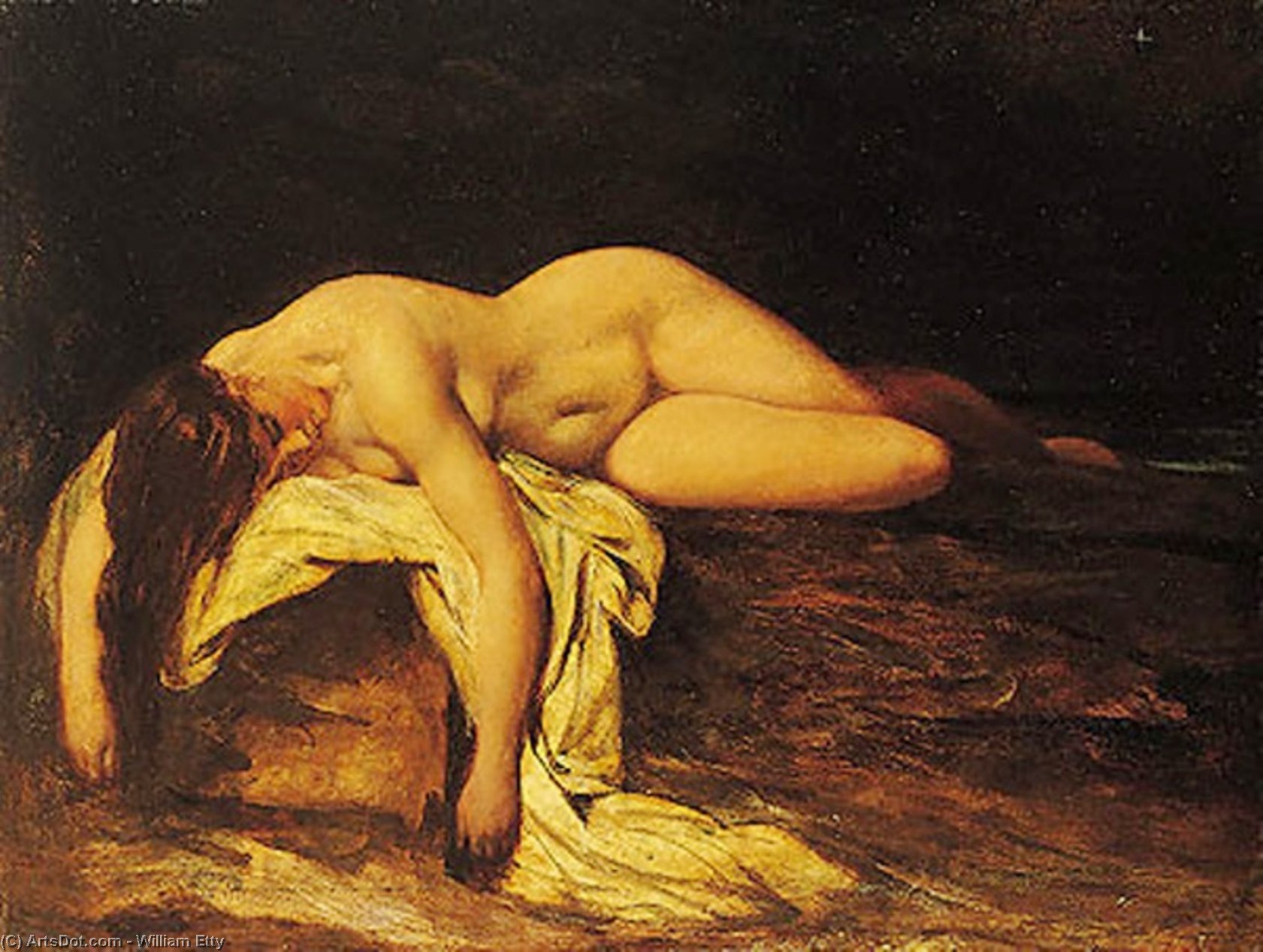 Wikioo.org - Encyklopedia Sztuk Pięknych - Malarstwo, Grafika William Etty - Nude woman asleep