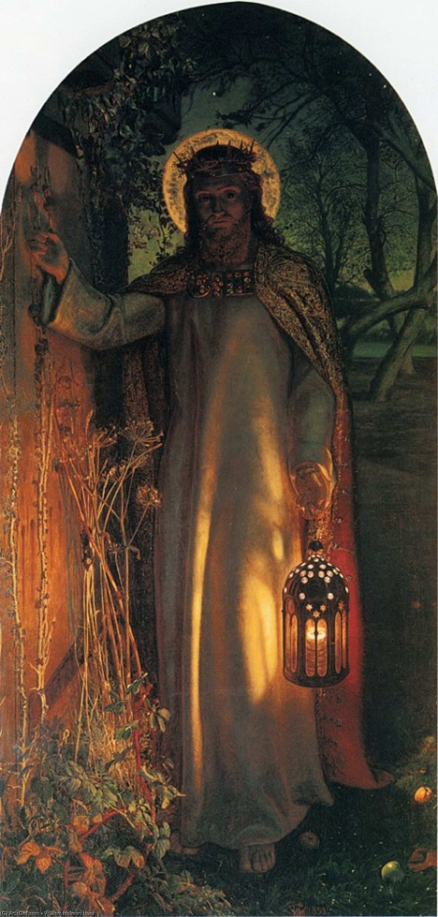 WikiOO.org - Enciclopedia of Fine Arts - Pictura, lucrări de artă William Holman Hunt - W H The Light of the World