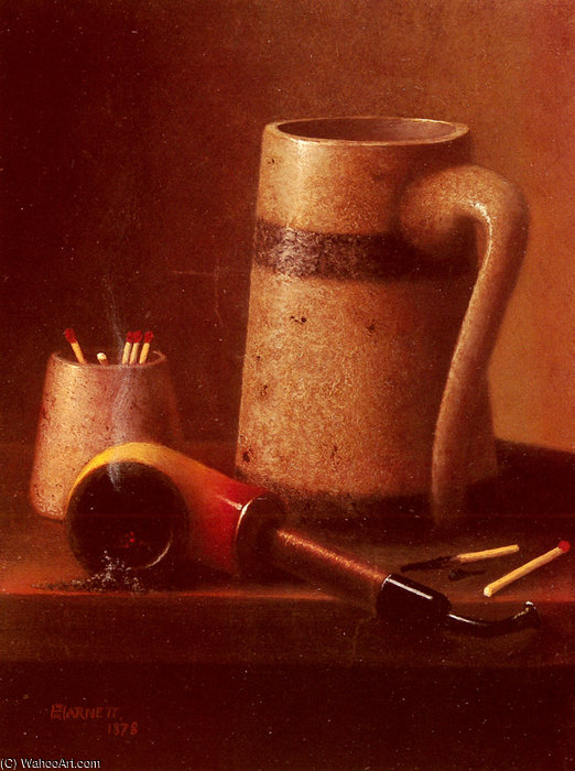WikiOO.org - Енциклопедія образотворчого мистецтва - Живопис, Картини
 William Michael Harnett - M still life pipe and mug