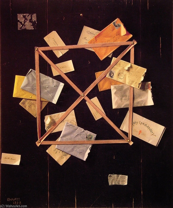 Wikioo.org - The Encyclopedia of Fine Arts - Painting, Artwork by William Michael Harnett - Mr hultings rack picture