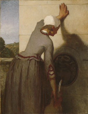 Wikioo.org - The Encyclopedia of Fine Arts - Painting, Artwork by William Morris Hunt - Girl AT The Fountain