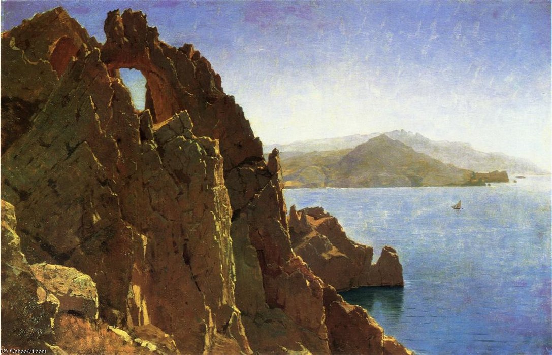 Wikioo.org - The Encyclopedia of Fine Arts - Painting, Artwork by William Stanley Haseltine - Nataural arch capri
