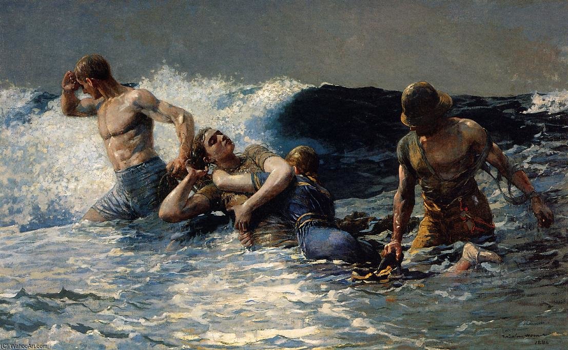 WikiOO.org – 美術百科全書 - 繪畫，作品 Winslow Homer - 暗潮 温斯洛  荷马