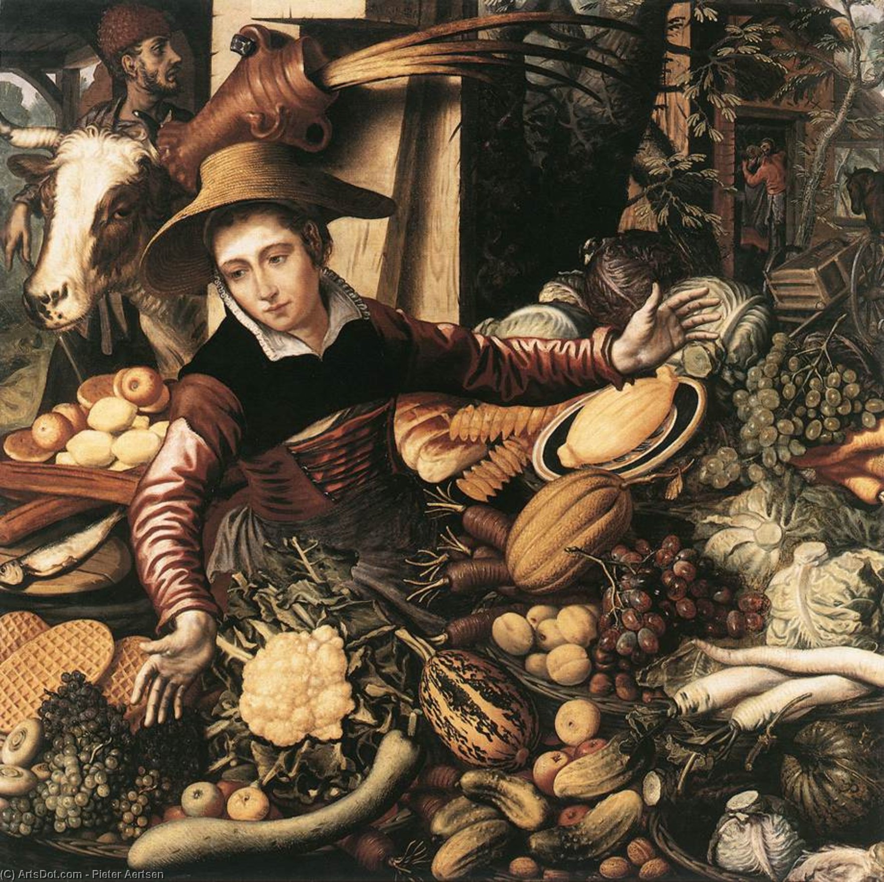 Wikioo.org – L'Encyclopédie des Beaux Arts - Peinture, Oeuvre de Pieter Aertsen - vendeur de  légume