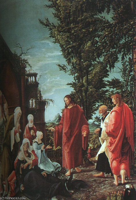 Wikioo.org – La Enciclopedia de las Bellas Artes - Pintura, Obras de arte de Albrecht Altdorfer - Cristo tomando  licencia  todaclasede  su  Madre  aprox