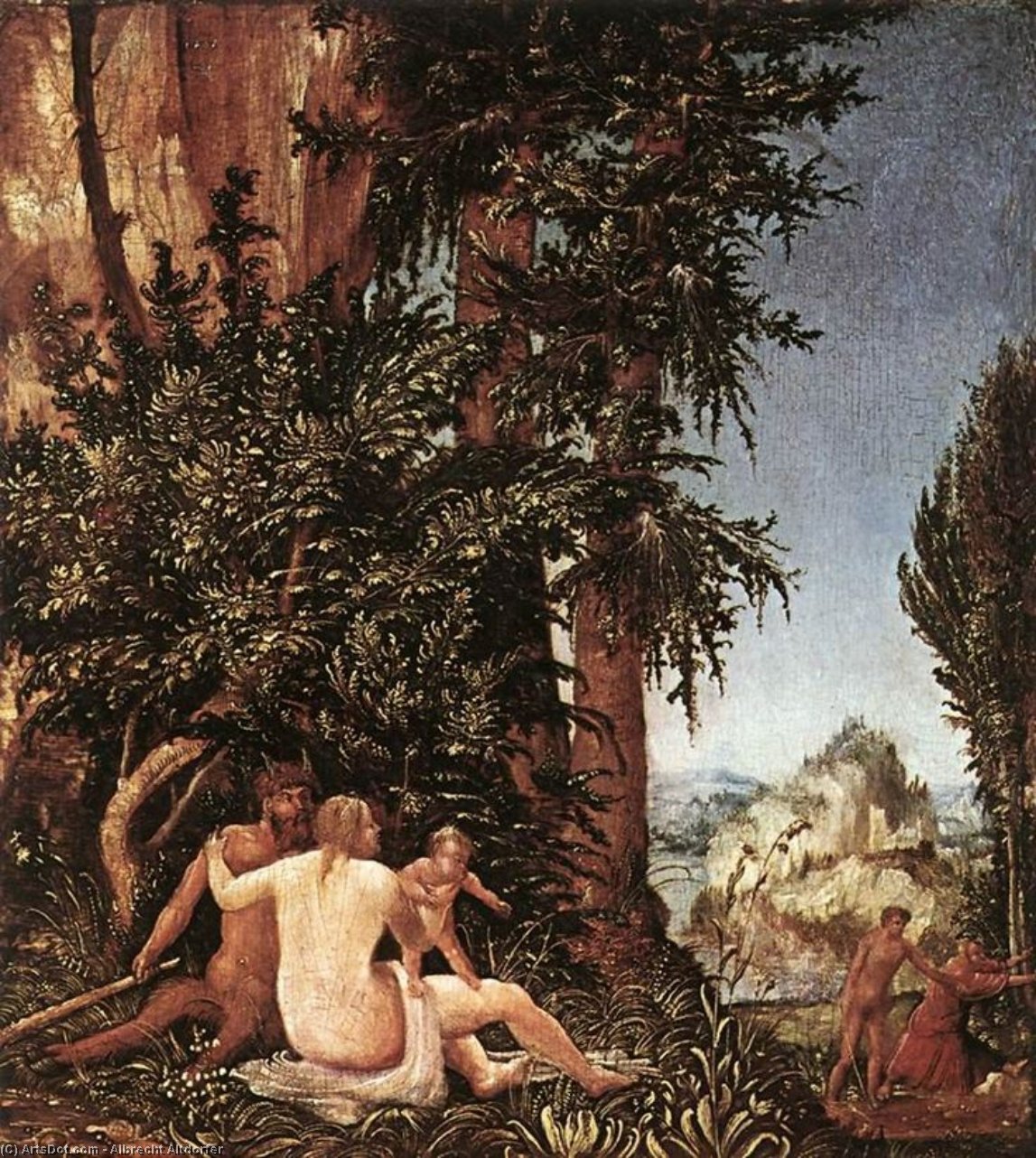 WikiOO.org - Encyclopedia of Fine Arts - Lukisan, Artwork Albrecht Altdorfer - Satyr family