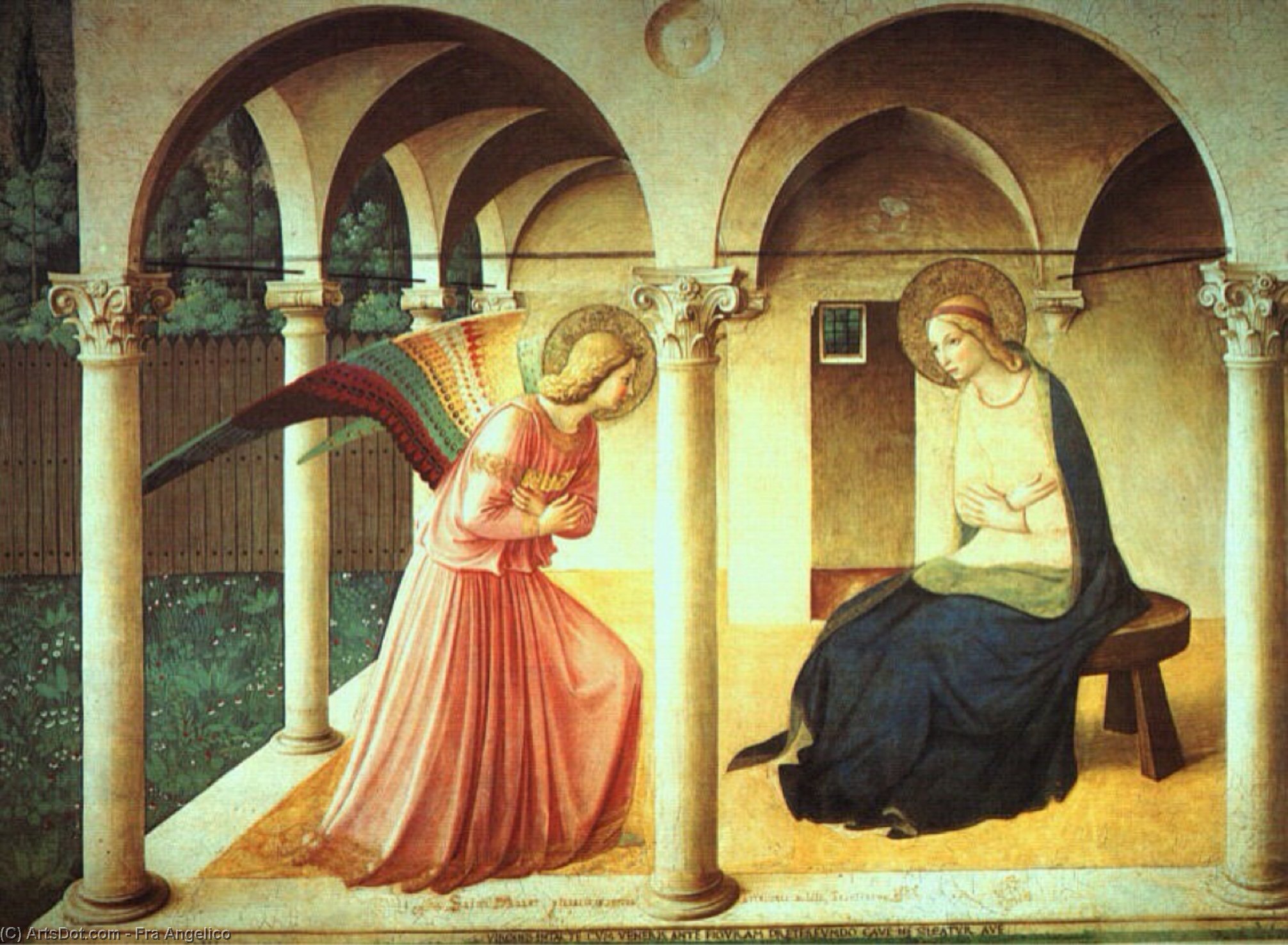 WikiOO.org - Encyclopedia of Fine Arts - Malba, Artwork Fra Angelico - The Annunciation, late fresco, Museo di