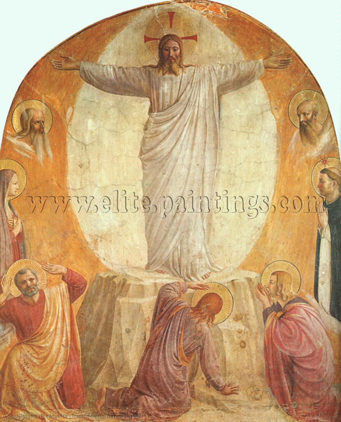 Wikioo.org - The Encyclopedia of Fine Arts - Painting, Artwork by Fra Angelico - Transfiguration, fresco, San Marco at