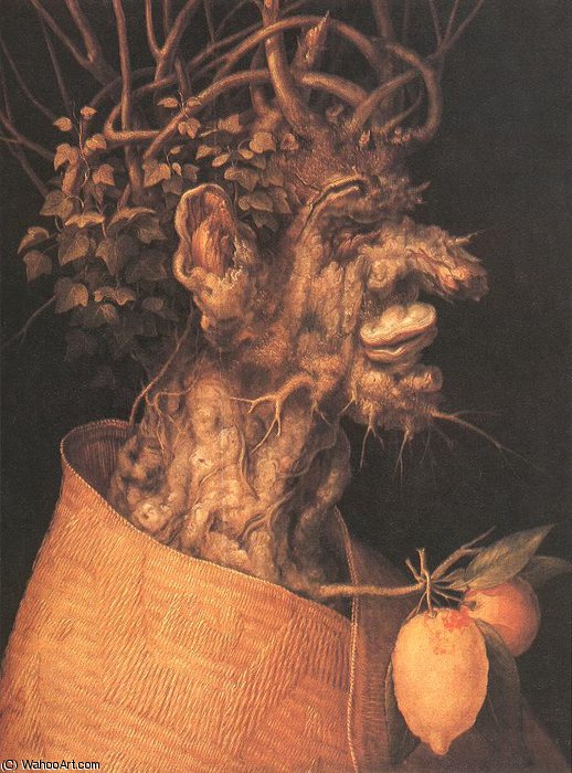WikiOO.org - Encyclopedia of Fine Arts - Malba, Artwork Giuseppe Arcimboldo - Winter,1563, kunsthistorisches museum,wien