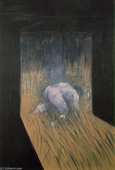 WikiOO.org - Encyclopedia of Fine Arts - Maľba, Artwork Francis Bacon - Man kneeling in grass, Private