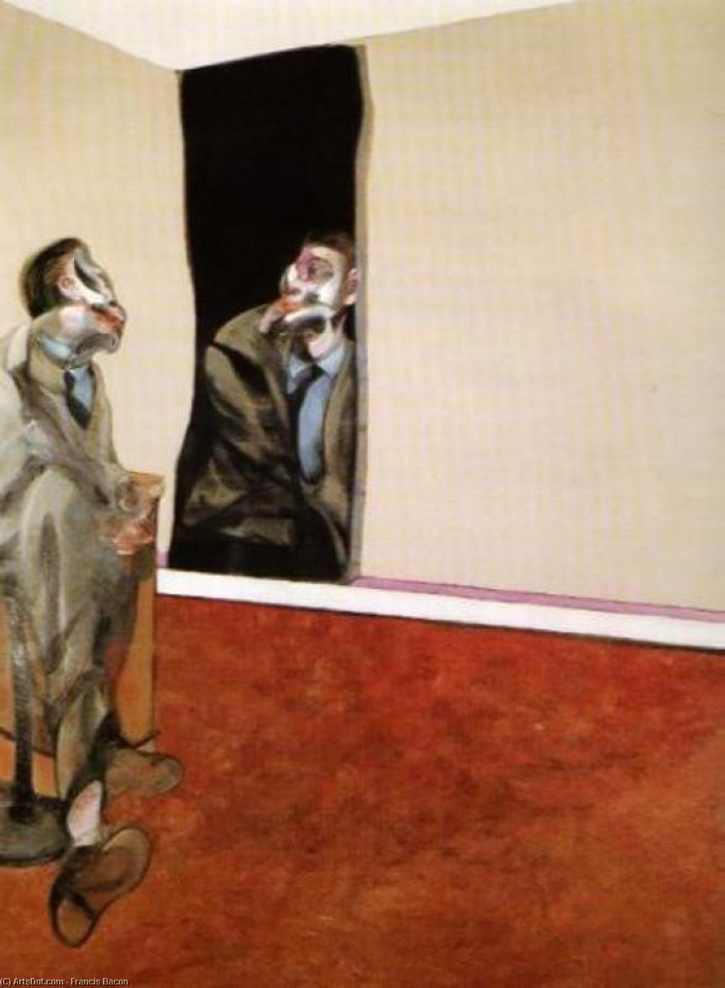 WikiOO.org - 百科事典 - 絵画、アートワーク Francis Bacon - の肖像画 ジョージ  紺屋  見つめ  の中へ  ミラー