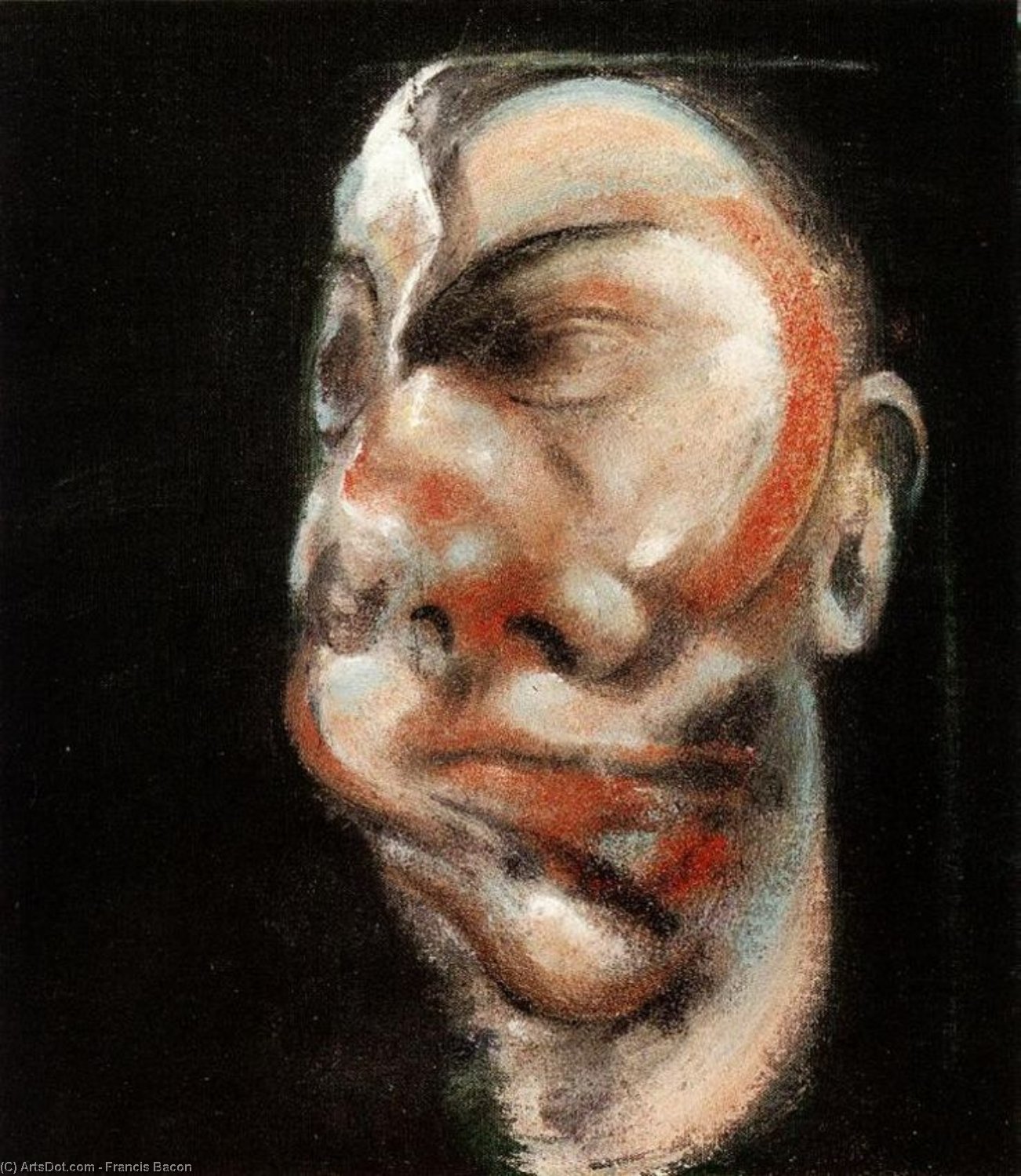 Wikoo.org - موسوعة الفنون الجميلة - اللوحة، العمل الفني Francis Bacon - Study for Three Heads, right panel,