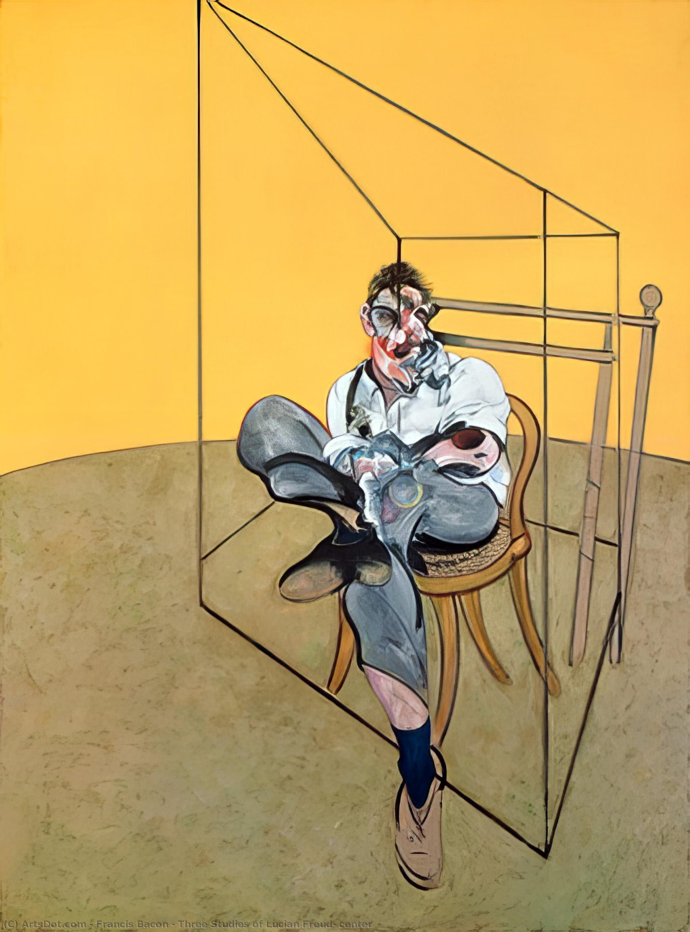 Wikioo.org - The Encyclopedia of Fine Arts - Painting, Artwork by Francis Bacon - Three Studies of Lucian Freud, center