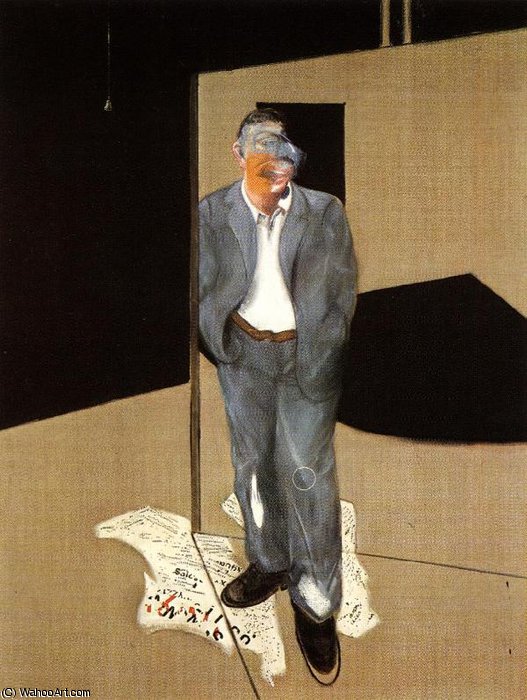 Wikoo.org - موسوعة الفنون الجميلة - اللوحة، العمل الفني Francis Bacon - Study of a Man Talking,
