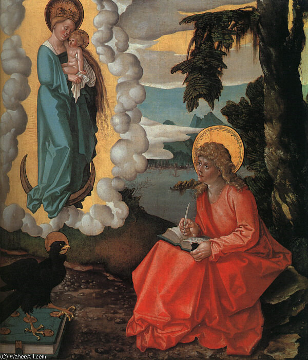 Wikioo.org - สารานุกรมวิจิตรศิลป์ - จิตรกรรม Hans Baldung - Grien Saint John on Patmos, tempera and oil on