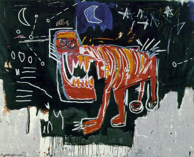 WikiOO.org - Енциклопедія образотворчого мистецтва - Живопис, Картини
 Jean Michel Basquiat - Dog, Collection of Rita Kraus