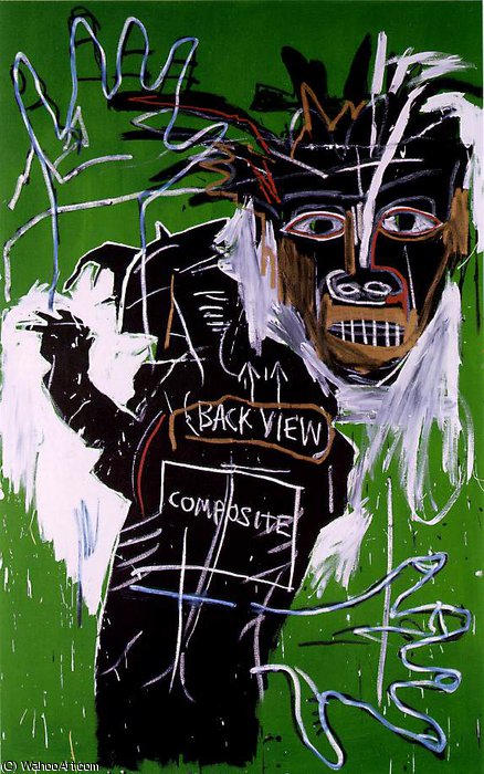 Wikioo.org – L'Encyclopédie des Beaux Arts - Peinture, Oeuvre de Jean Michel Basquiat - Autoportrait comme un talon, la deuxième partie