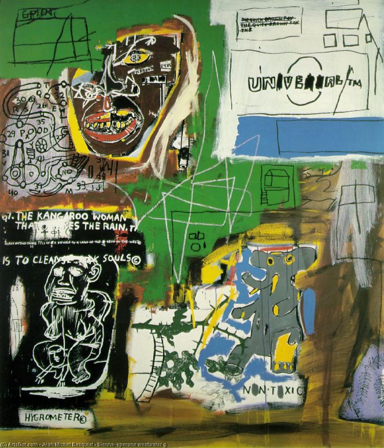 Wikoo.org - موسوعة الفنون الجميلة - اللوحة، العمل الفني Jean Michel Basquiat - Sienna, sperone westwater g