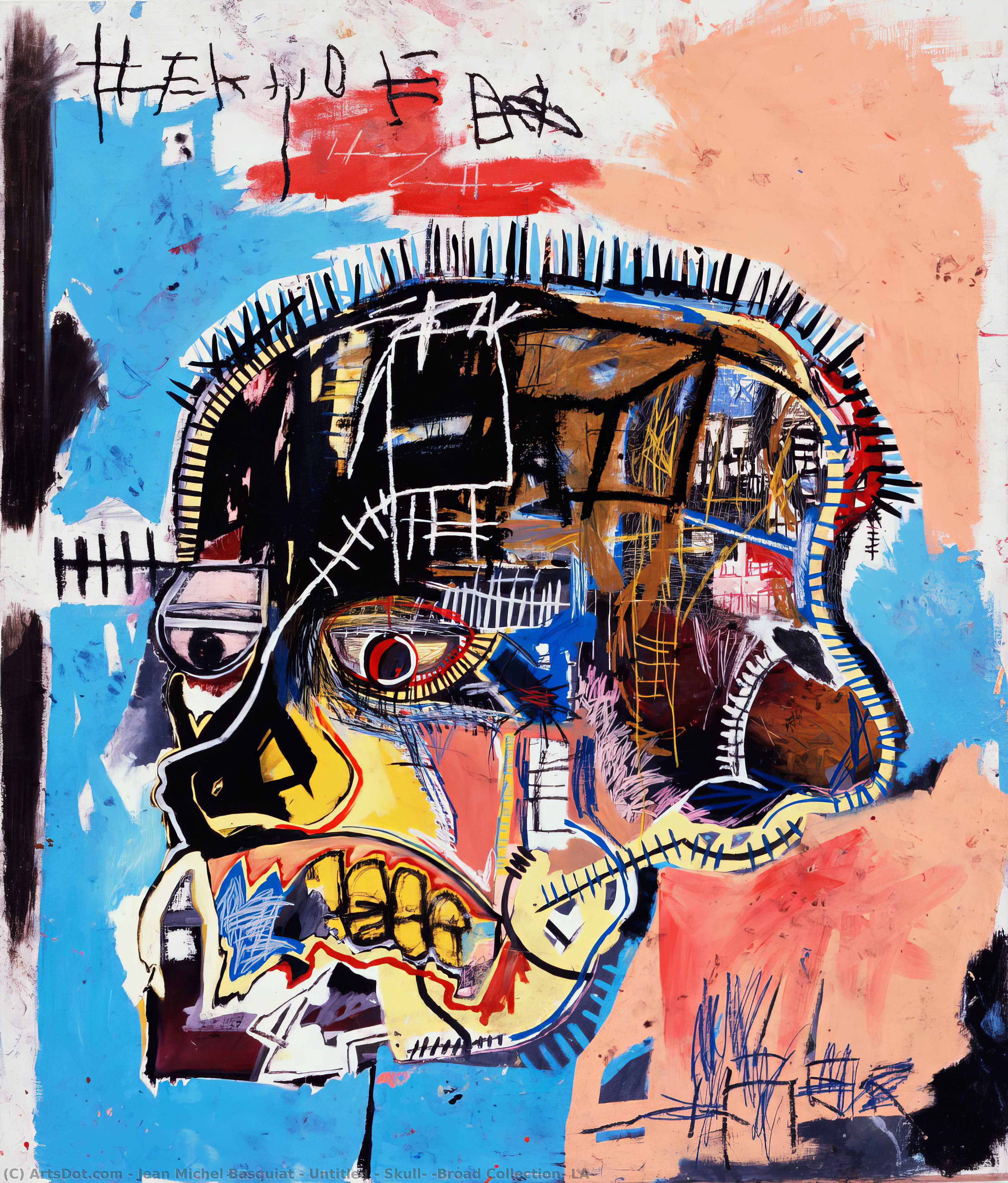 Wikioo.org - The Encyclopedia of Fine Arts - Painting, Artwork by Jean Michel Basquiat - Untitled - Skull, (Broad Collection, LA)