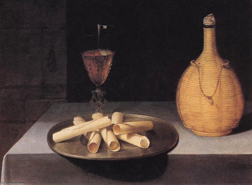 Wikioo.org - The Encyclopedia of Fine Arts - Painting, Artwork by Lubin Baugin - Le dessert de gaufrettes