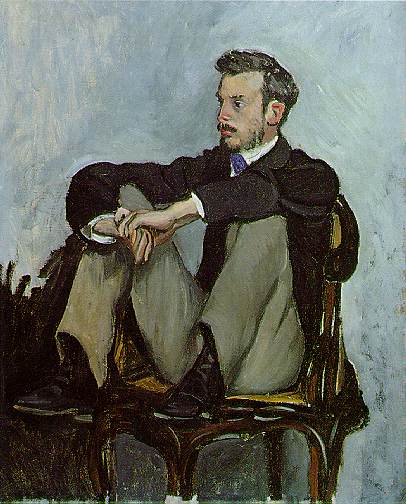 Wikioo.org - The Encyclopedia of Fine Arts - Painting, Artwork by Jean Frederic Bazille - Portrait of Pierre-Auguste Renoir, Oil on canv