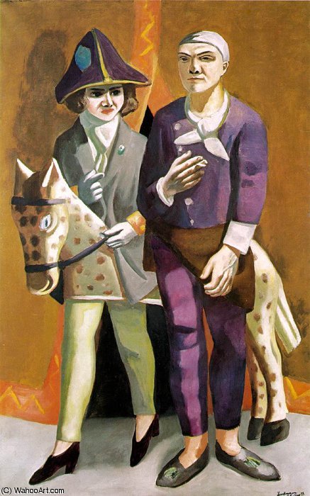 Wikioo.org - The Encyclopedia of Fine Arts - Painting, Artwork by Max Beckmann - Carnival - The artist and his wife, Kunstm