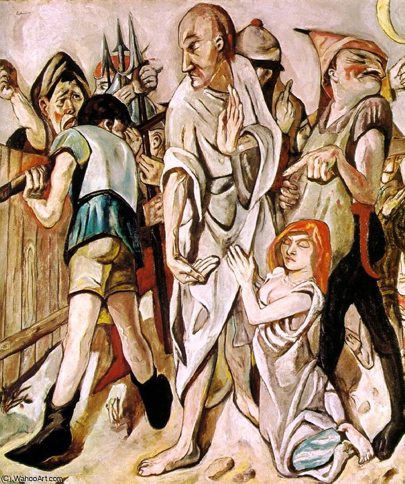 WikiOO.org - Енциклопедия за изящни изкуства - Живопис, Произведения на изкуството Max Beckmann - Christ and the Woman Taken in Adultery, St. Lou