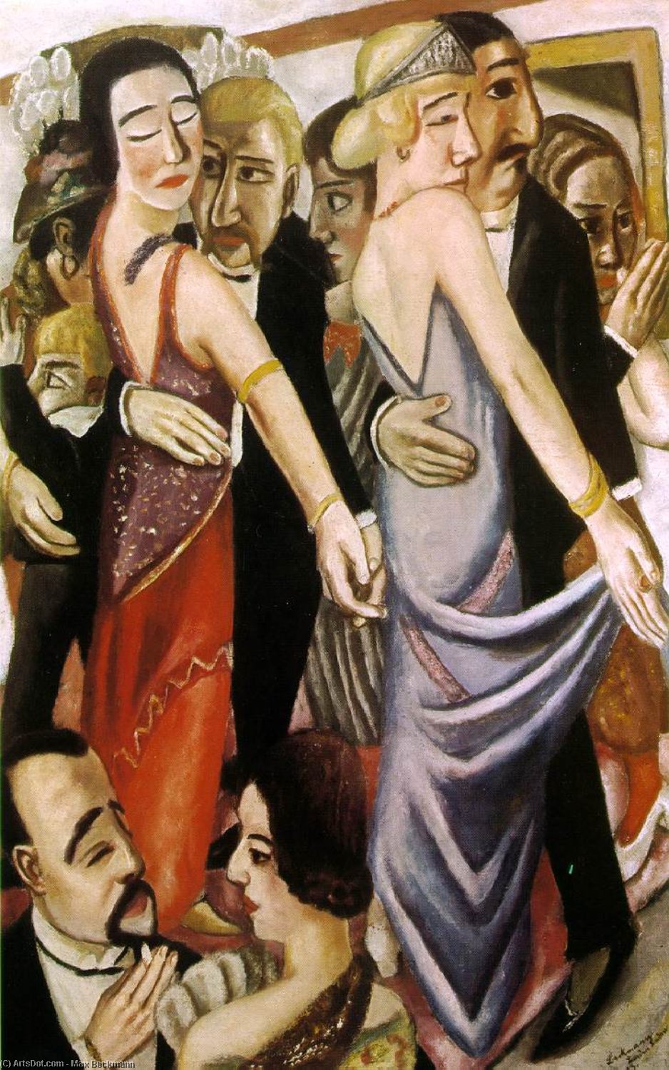 Wikioo.org - The Encyclopedia of Fine Arts - Painting, Artwork by Max Beckmann - Dancing bar in Baden-Baden, Bayerische St